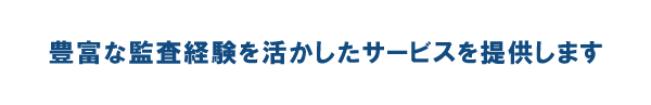 豊富な連結財務諸表監査経験を活かしたサービスを提供します 豊富な連結財務諸表監査経験を活かしたサービスを提供します